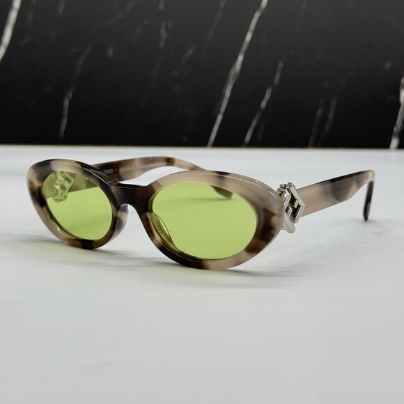 NEW FENDI SUNGLASSES HAVANA OVAL WOMEN EYEWEAR FENDI FE40140U 56N main image 4